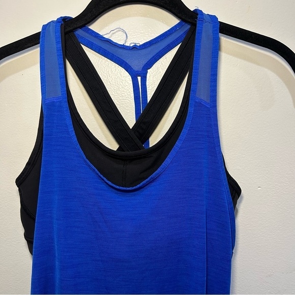 Athleta Blue Tank Top with Black Built in Sports Bra Size XXS - Picture 2 of 6